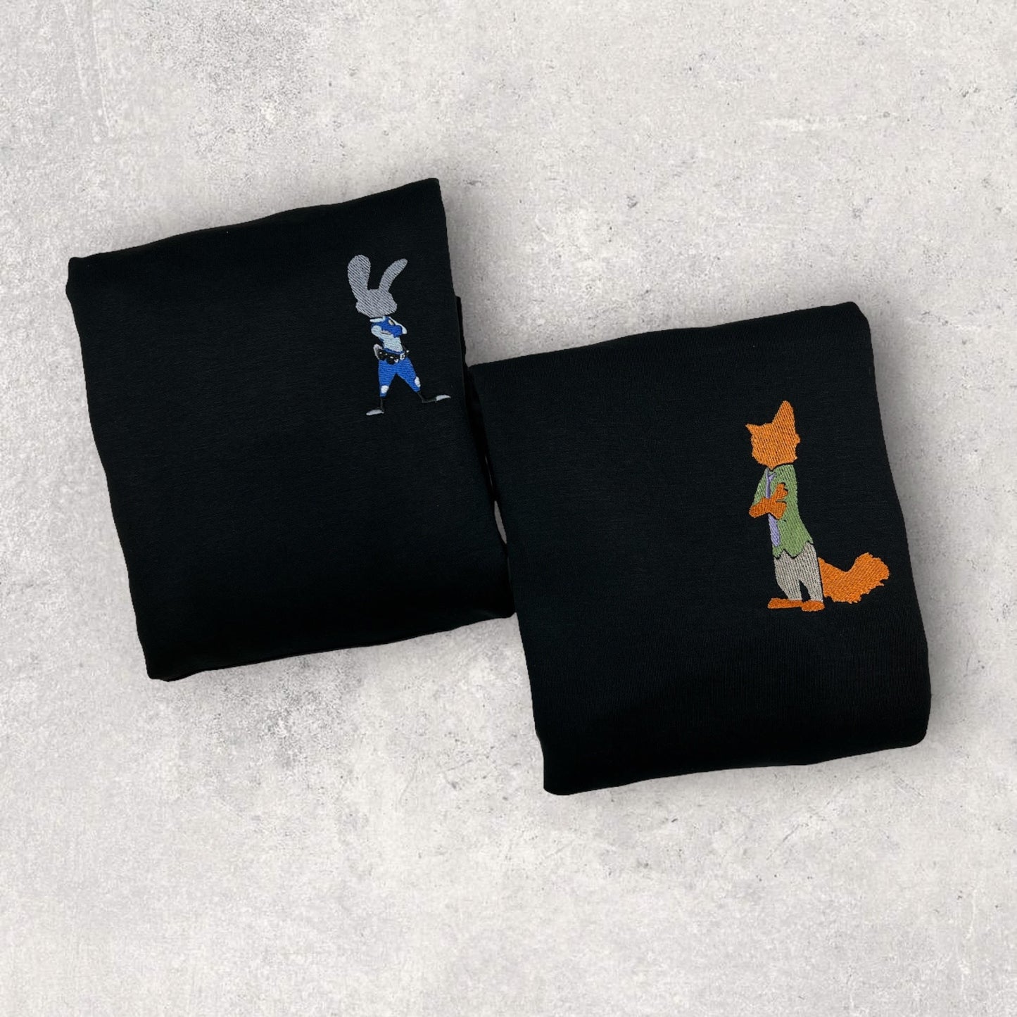 Komplet haftowanych bluz oversize dla par Nick & Judy Zwierzogród